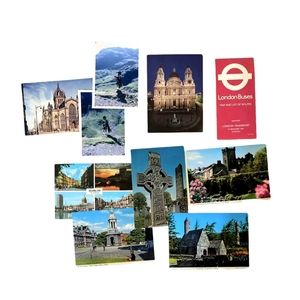 1970s Ephemera Post Cards From Scotland, Ireland, England Bus Map & Photos.